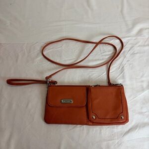 RELIC by Fossil Cognac Crossbody Wallet Organizer Wristlet